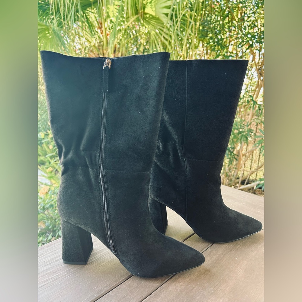 Gorgeous SEXY Black Suede Boots SZ 9W Womens NEW IN BOX!